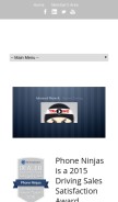 How phoneninjas.com looks like on a mobile device such as an iPhone.