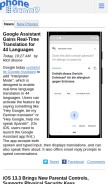 How phonescoop.com looks like on a mobile device such as an iPhone.