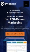 How phonexa.com looks like on a mobile device such as an iPhone.