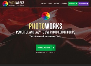 How photo-works.net looks like on a tablet such as an iPad.