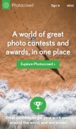 How photocrowd.com looks like on a mobile device such as an iPhone.