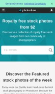 How photodune.net looks like on a mobile device such as an iPhone.