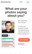 How photofeeler.com looks like on a mobile device such as an iPhone.