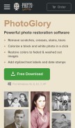 How photoglory.net looks like on a mobile device such as an iPhone.