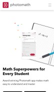 How photomath.net looks like on a mobile device such as an iPhone.