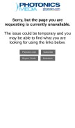 How photonics.com looks like on a mobile device such as an iPhone.