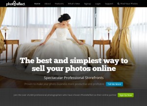 How photoreflect.com looks like on a tablet such as an iPad.