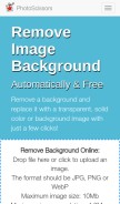 How photoscissors.com looks like on a mobile device such as an iPhone.