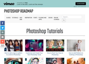 How photoshoproadmap.com looks like on a tablet such as an iPad.