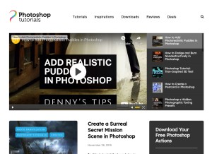 How photoshoptutorials.ws looks like on a tablet such as an iPad.