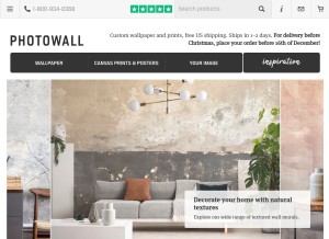 How photowall.com looks like on a tablet such as an iPad.
