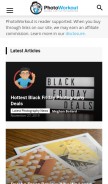 How photoworkout.com looks like on a mobile device such as an iPhone.