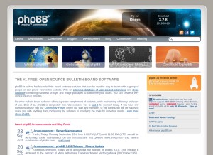 How phpbb.com looks like on a tablet such as an iPad.