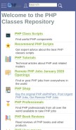 How phpclasses.org looks like on a mobile device such as an iPhone.