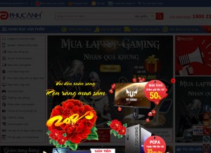How phucanh.vn looks like on a tablet such as an iPad.