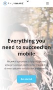 How phunware.com looks like on a mobile device such as an iPhone.