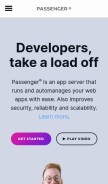 How phusionpassenger.com looks like on a mobile device such as an iPhone.