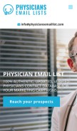How physiciansemaillist.com looks like on a mobile device such as an iPhone.