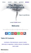 How physics.info looks like on a mobile device such as an iPhone.
