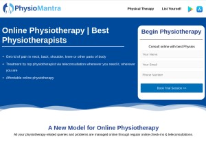 How physiomantra.co looks like on a tablet such as an iPad.