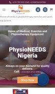 How physioneedsng.com looks like on a mobile device such as an iPhone.