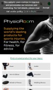 How physioroom.com looks like on a mobile device such as an iPhone.