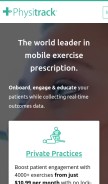 How physitrack.com looks like on a mobile device such as an iPhone.