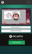 How picarto.tv looks like on a mobile device such as an iPhone.