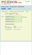 How picasion.com looks like on a mobile device such as an iPhone.