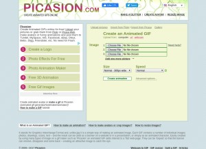 How picasion.com looks like on a tablet such as an iPad.