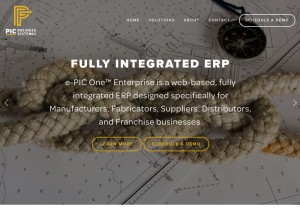 How picbusiness.com looks like on a tablet such as an iPad.