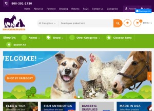 How piccardmeds4pets.com looks like on a tablet such as an iPad.
