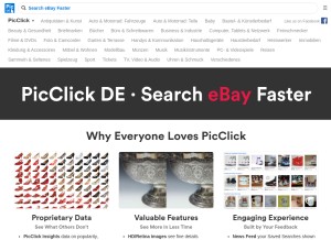 How picclick.de looks like on a tablet such as an iPad.