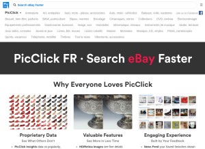 How picclick.fr looks like on a tablet such as an iPad.