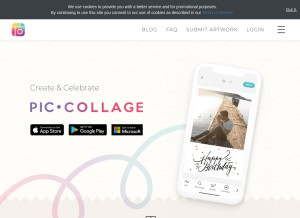 How piccollage.com looks like on a tablet such as an iPad.