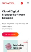 How pickcel.com looks like on a mobile device such as an iPhone.