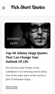 How pickshortquotes.com looks like on a mobile device such as an iPhone.