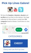 How pickuplinesgalore.com looks like on a mobile device such as an iPhone.