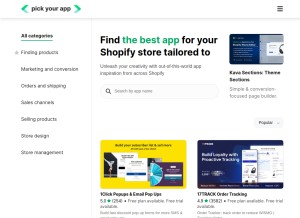 How pickyourapp.com looks like on a tablet such as an iPad.