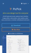 How picpick.org looks like on a mobile device such as an iPhone.