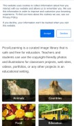 How pics4learning.com looks like on a mobile device such as an iPhone.