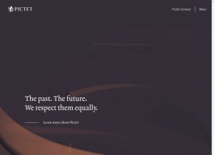 How pictet.com looks like on a tablet such as an iPad.