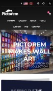 How pictorem.com looks like on a mobile device such as an iPhone.