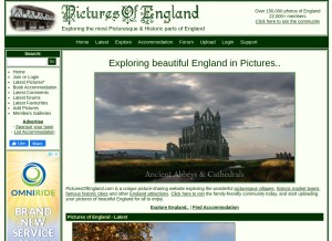 How picturesofengland.com looks like on a tablet such as an iPad.