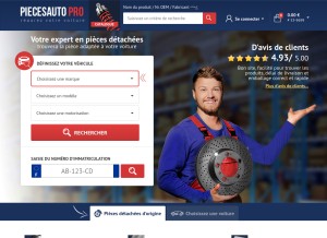 How piecesauto-pro.fr looks like on a tablet such as an iPad.