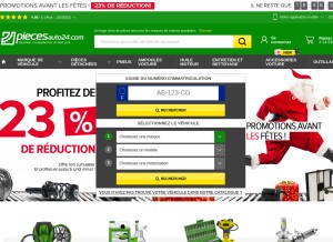 How piecesauto24.com looks like on a tablet such as an iPad.