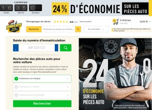How piecesautodiscount.fr looks like on a tablet such as an iPad.