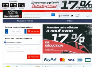 How piecesdiscount24.fr looks like on a tablet such as an iPad.