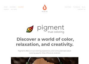 How pigmentapp.co looks like on a tablet such as an iPad.