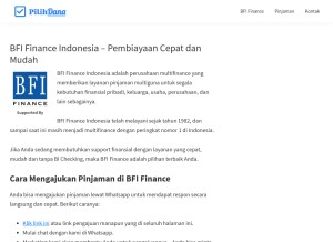 How pilihdana.com looks like on a tablet such as an iPad.